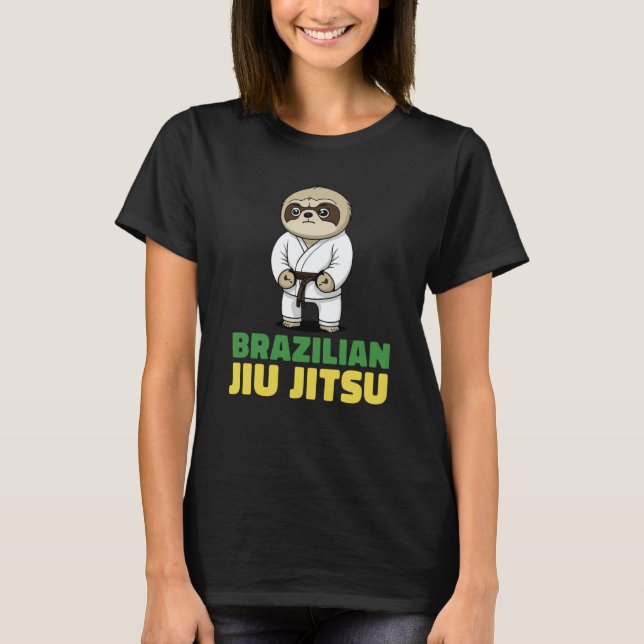 Brazilian Jiu Jitsu and Grappling Sloth T Shirt (Framsida)