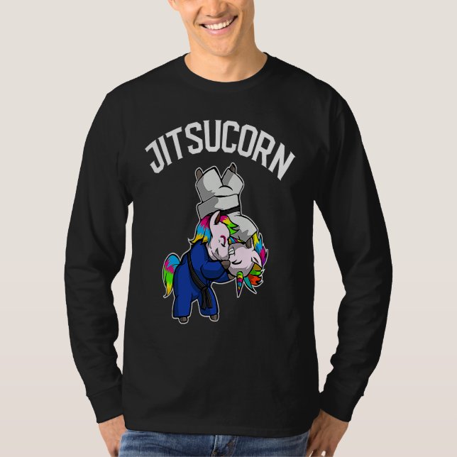 Brazilian Jiu Jitsu and Unicorn  BJJ and Grappling T Shirt (Framsida)