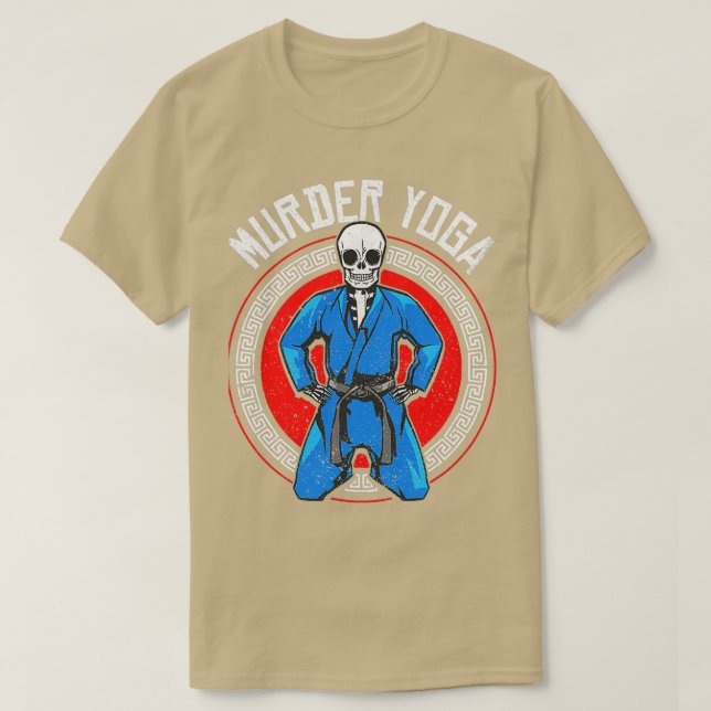 Brazilian Jiu Jitsu BJJ Skeleton Murder Yoga Jiu T Shirt (Design framsida)