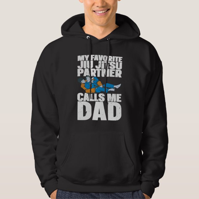Brazilian Jiu Jitsu Dad BJJ Mixed Martial Jiu Jits Hoodie (Framsida)