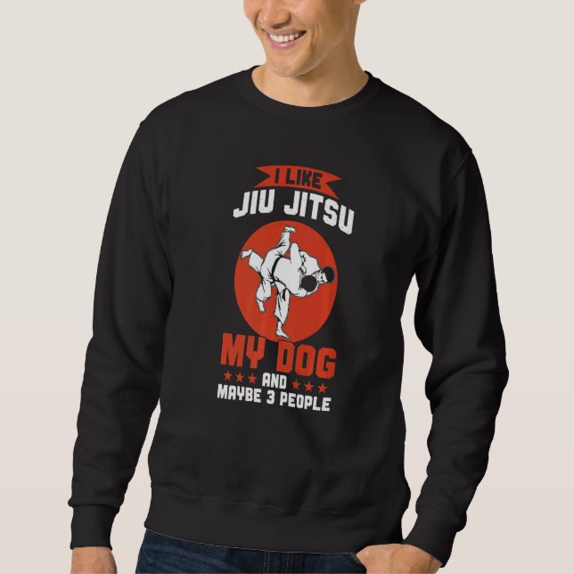 Brazilian Jiu Jitsu  I Like Jiu Jitsu My Dog Lång Ärmad Tröja (Framsida)