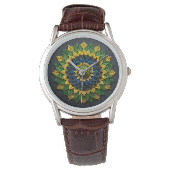 Brazilian Leaf Mandala - Watch Armbandsur (Framsida)