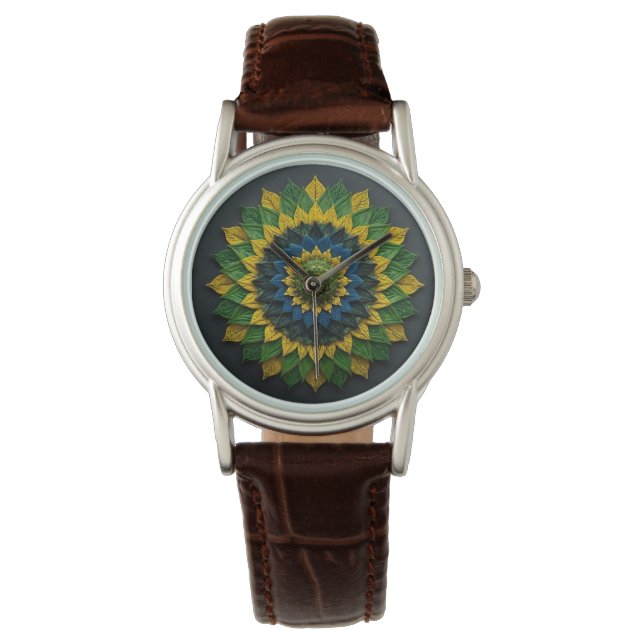 Brazilian Leaf Mandala - Watch Armbandsur (Framsida)