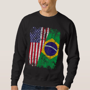 BRAZILIAN ROOTS Halamerikanska Flagga BRAZIL Lång Ärmad Tröja