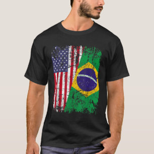 BRAZILIAN ROOTS Halamerikanska Flagga BRAZIL T Shirt