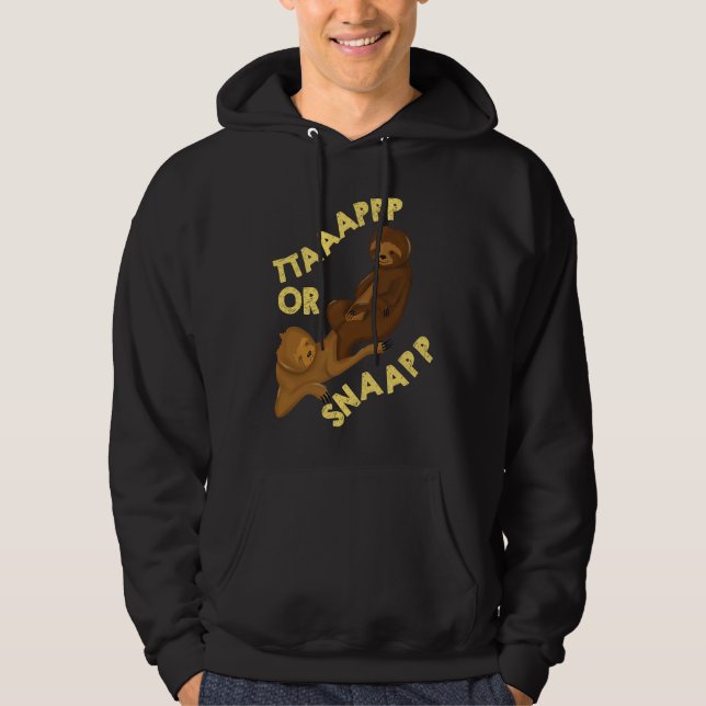 Brazilian Sloth Jiu Jitsu Tap or Snap parody artwo Hoodie (Framsida)