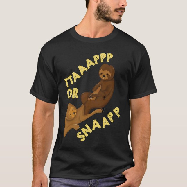 Brazilian Sloth Jiu Jitsu Tap or Snap parody artwo T Shirt (Framsida)