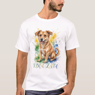Brazilian Vira Lata Caramel Dog Watercolor T Shirt
