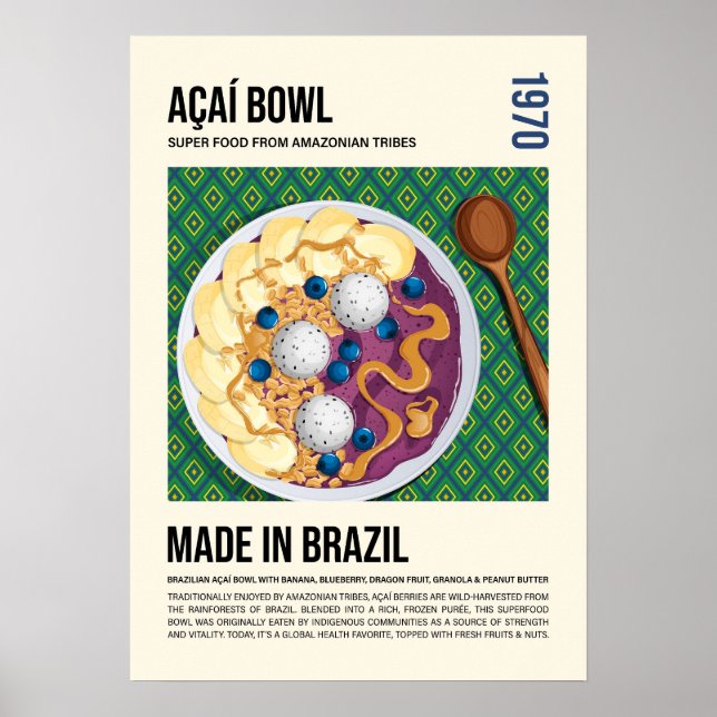 Brazillian Superfood Acai Bowl Artwork Poster (Framsidan)