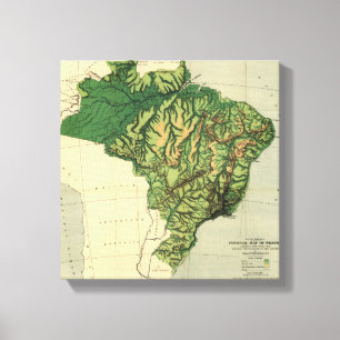 BrazilPhysical panorama- MapBrazil Canvastryck