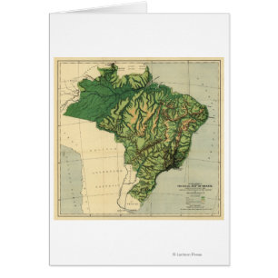 BrazilPhysical panorama- MapBrazil Hälsningskort