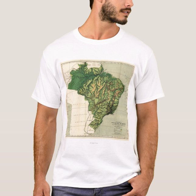 BrazilPhysical panorama- MapBrazil Tee (Framsida)
