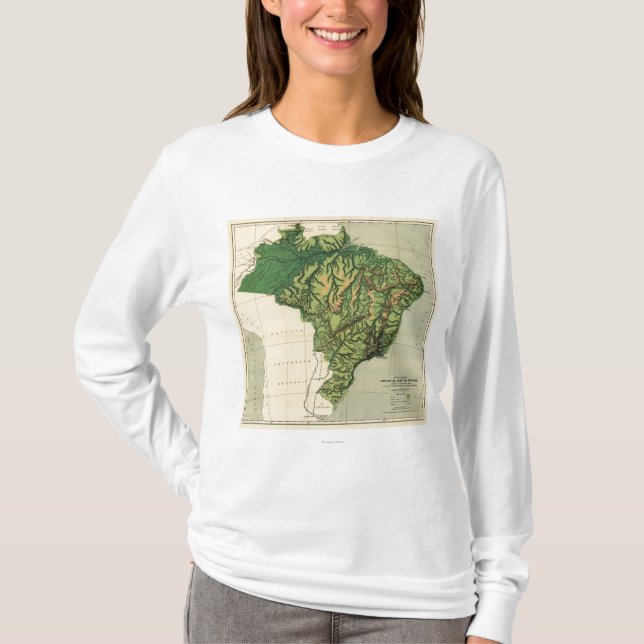 BrazilPhysical panorama- MapBrazil Tee (Framsida)