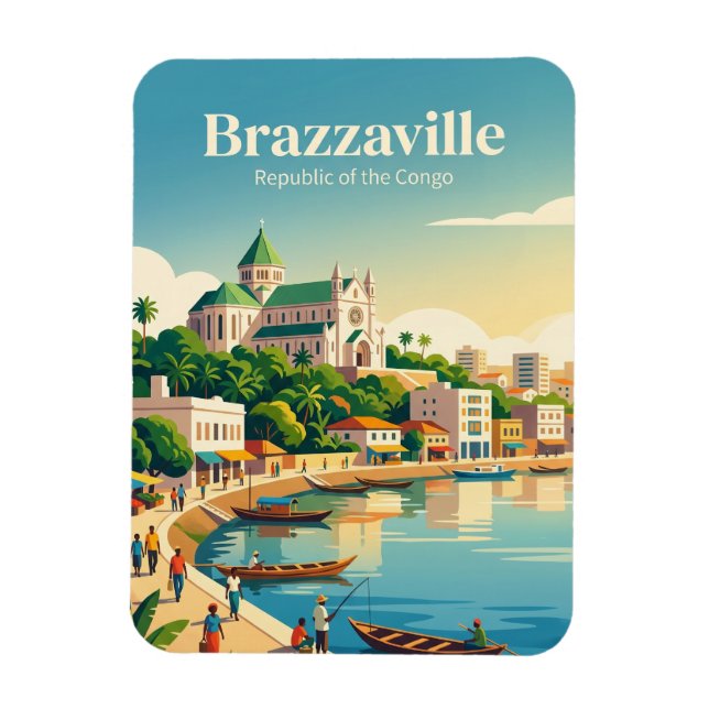 Brazzaville Republiken Kongo Magnet (Vertikal)