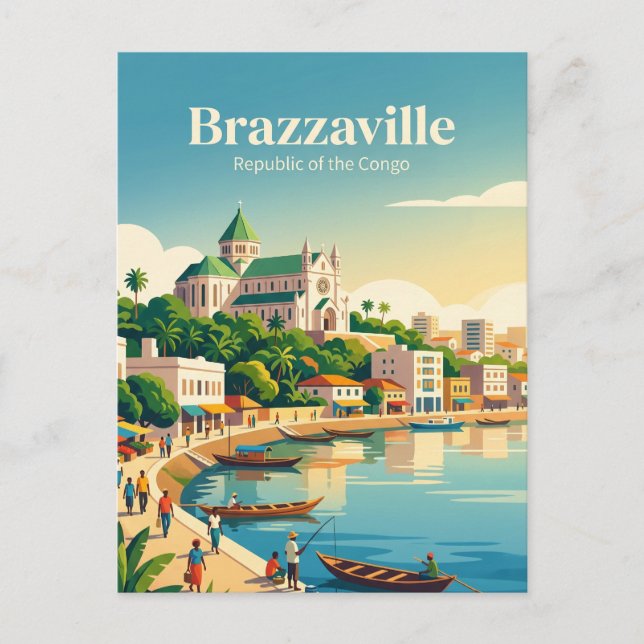 Brazzaville Republiken Kongo Vykort (Framsida)