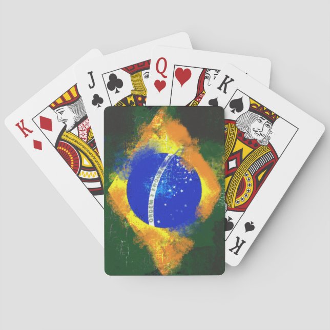BRBrasil brasiliansk flagga Spel Kort (Baksidan)