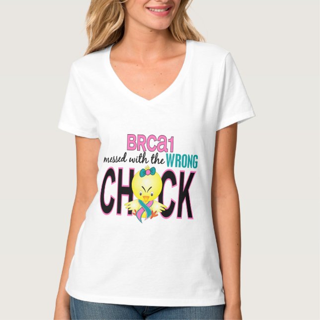 BRCA1 röra med den fla chicken T Shirt (Framsida)