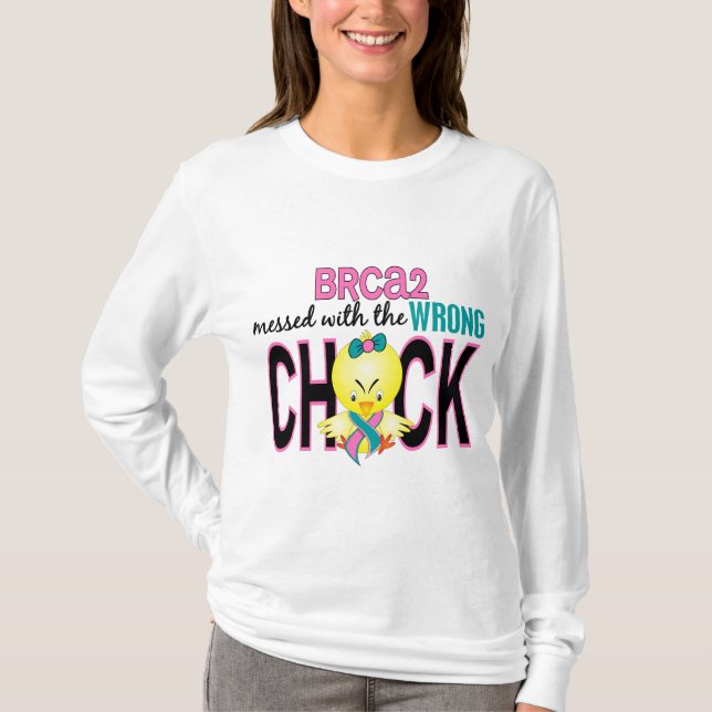 BRCA2 röra med den fla chicken T-shirt (Framsida)