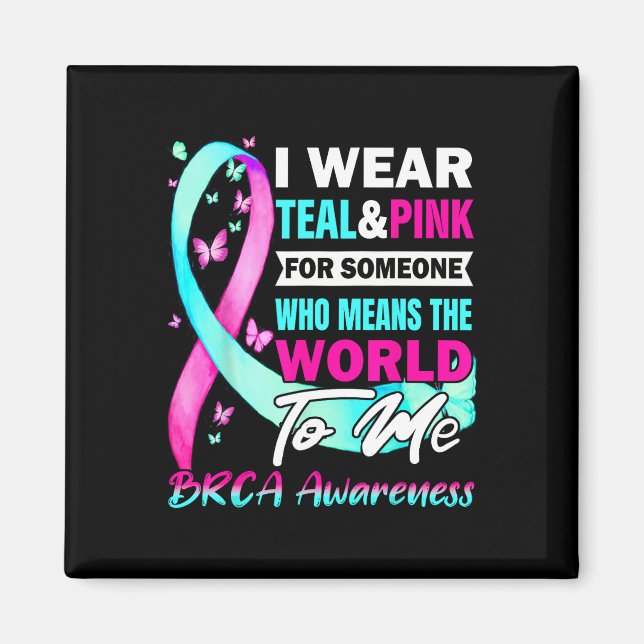 Brca Awareness Breast and Ovarian Cancer Support Magnet (Framsidan)