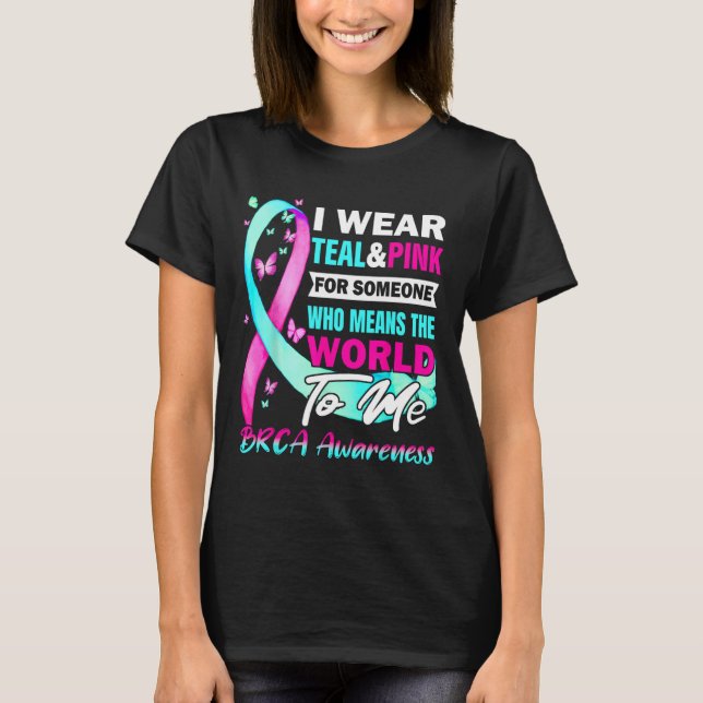 Brca Awareness Breast and Ovarian Cancer Support T Shirt (Framsida)