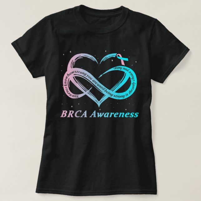 BRCA Warrior I är Bra bröstcancermedvetande T Shirt (Design framsida)