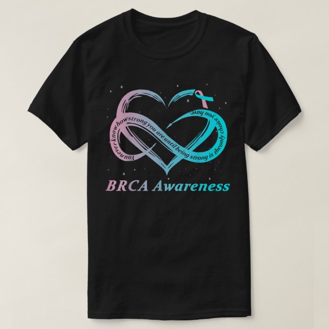 BRCA Warrior I är Bra bröstcancermedvetande T Shirt (Design framsida)