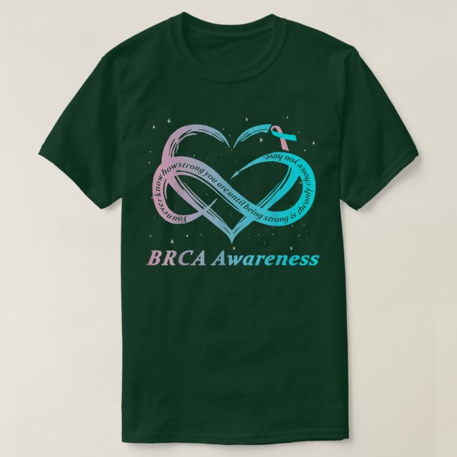 BRCA Warrior I är Bra bröstcancermedvetande T Shirt (Design framsida)