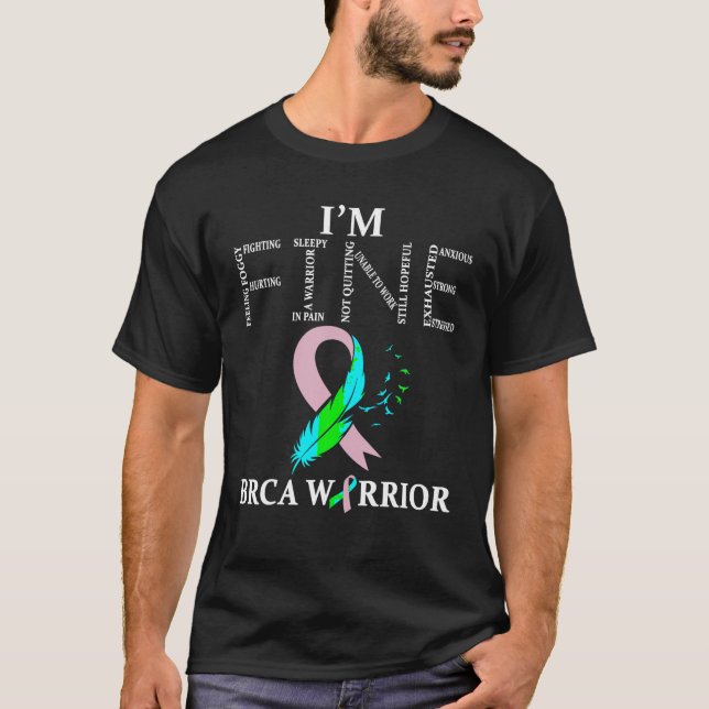 BRCA Warrior I är Bra bröstcancermedvetenhet T Sh T Shirt (Framsida)