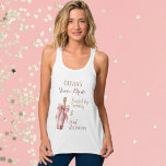 Brde för det fina Guld-teamet för Rosa Linne Med Racerback<br><div class="desc">Hämta redo för att stoppa flaskor och skapa minnen med den här roligten och skjortan från det flirta teamet! Personlig med brudens namn är denna anpassningsbar garanti perfekt för möhippor, möhippor och flickors nätter ut. Med det lekande citatet "Fueled by Bubly and Bad Decision" och en söt rosa champagne flaska...</div>