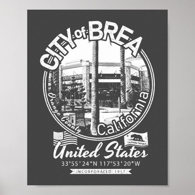 BREA CALIFORNIA - STADEN BREA CA POSTER (Framsidan)