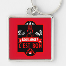 Bread Baker Fyrkantig Silverfärgad Nyckelring