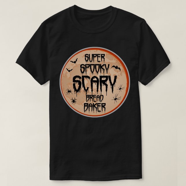 Bread Baker Halloween Scary Spooky Humor Måne Flad T Shirt (Design framsida)