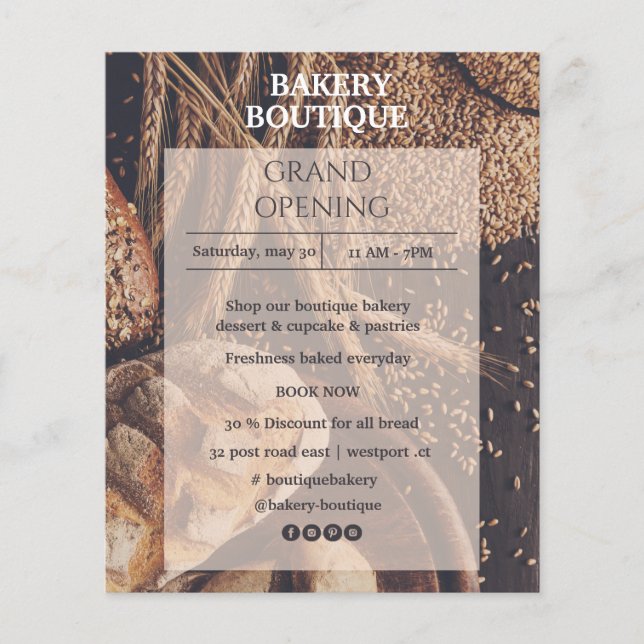 Bread Bakery Boutique Open Flyer (Framsidan)
