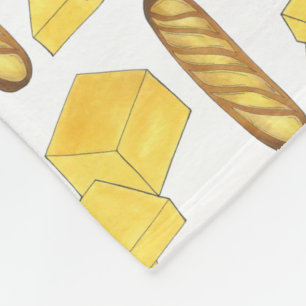 Bread Butter Baguette Fransk Bakery Loaf Foodie Fleecefilt