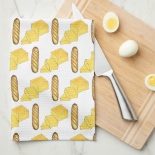 Bread Butter Baguette Fransk Bakery Loaf Foodie Kökshandduk