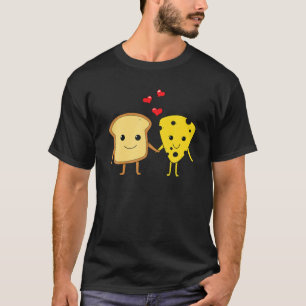 Bread Cheese Älskare Cheddar Couple Foodie Food S T Shirt