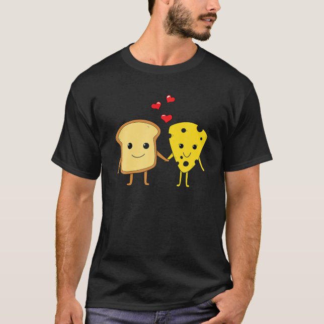 Bread Cheese Älskare Cheddar Couple Foodie Food Sa T Shirt (Framsida)