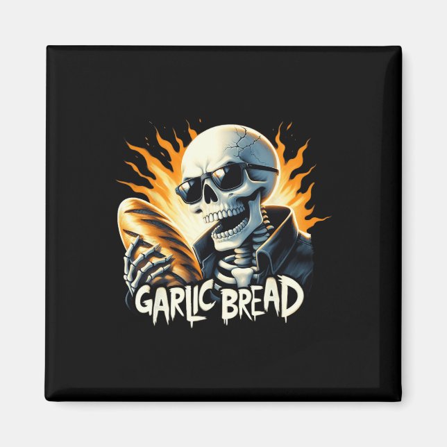 Bread Halloween Skeleton Bakery Baker Bread Älskar Magnet (Framsidan)