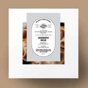 Bread Loaf Minimal Cottage Law Sourdough Bakery Mat Etikett
