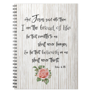 Bread of Life KJV Bible Verse Anteckningsbok