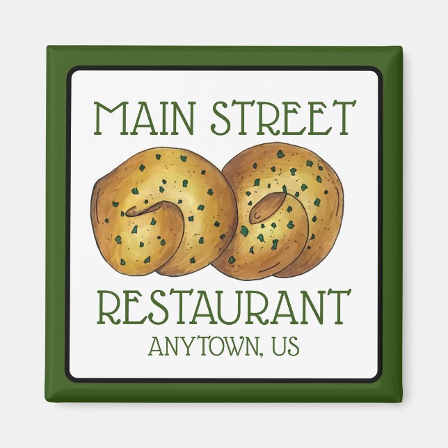 Bread Roll Italiana Food Restaurant Magnet (Framsidan)