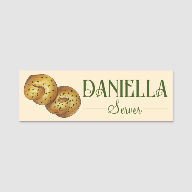 Bread Roll Italiana Food Restaurant Namnbricka (Framsida)