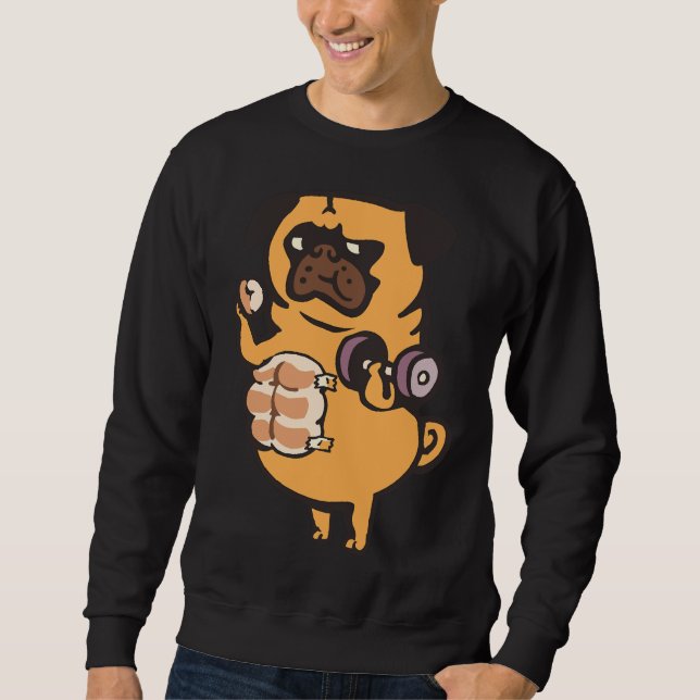 Bread Roll Pug Abs Classic T-Shirt 99 Lång Ärmad Tröja (Framsida)