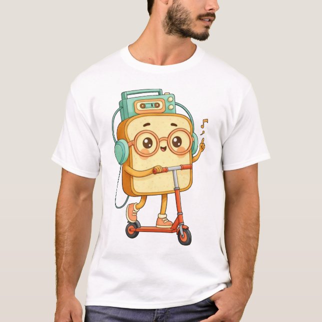 Bread Tony- cute scooter T-Shirt (Framsida)
