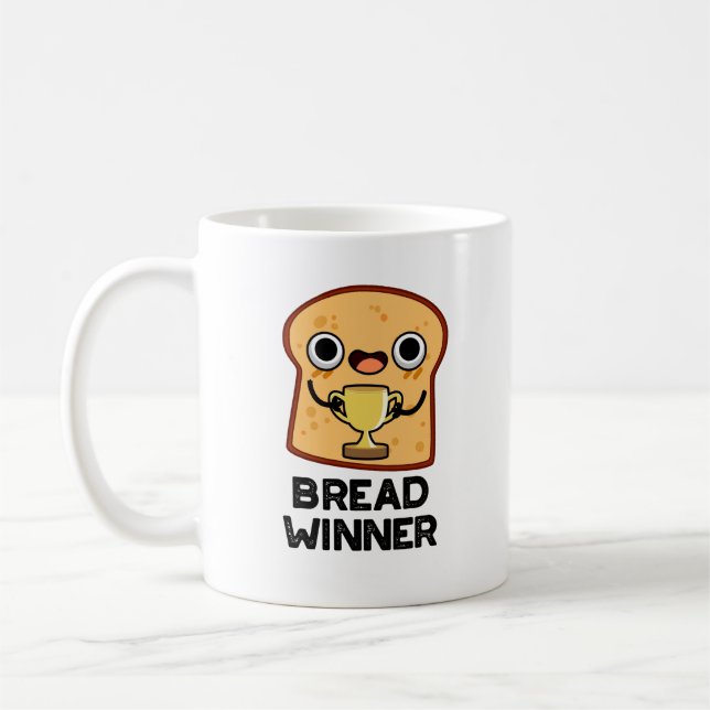 Bread Winner Funny Food Pun Kaffemugg (Vänster)