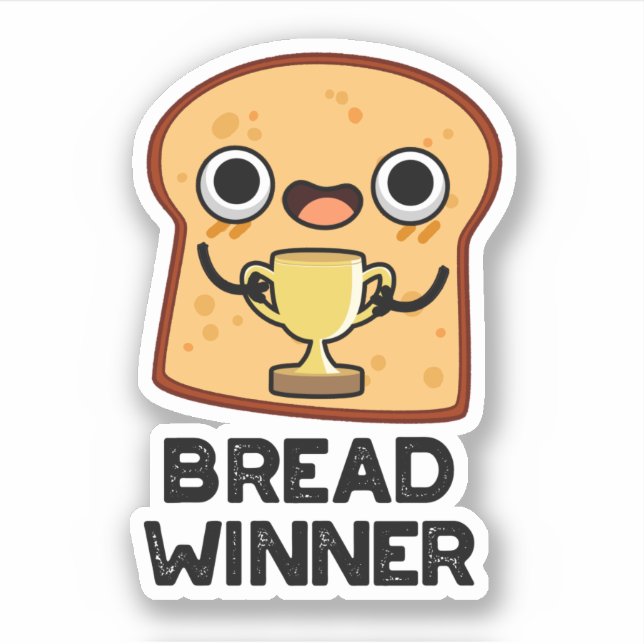 Bread Winner Funny Food Pun Klistermärken (Framsida)