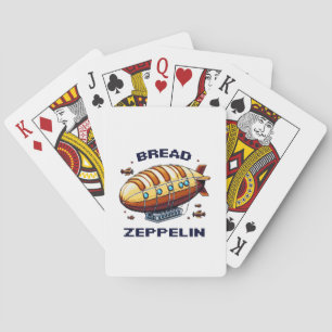 Bread Zeppelin - Pixel Art Airship Retro Design Casinokort