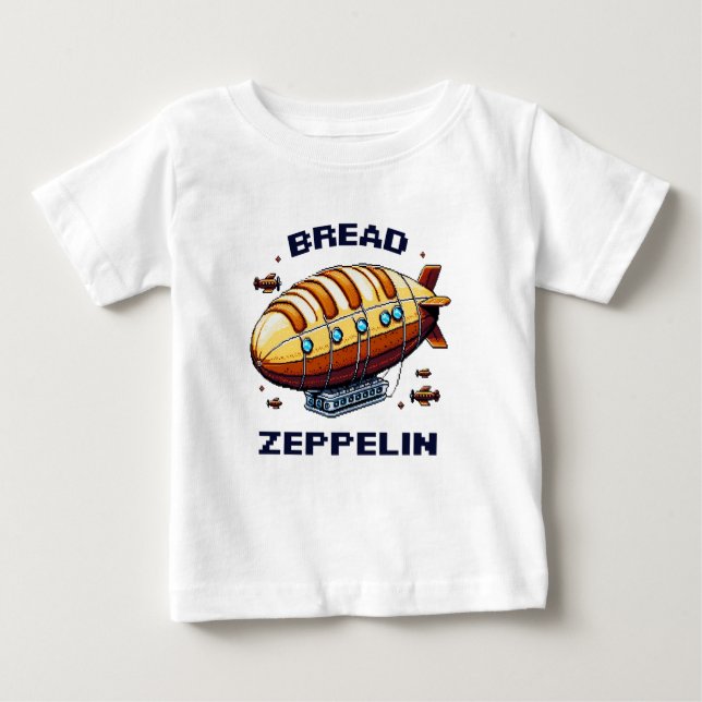Bread Zeppelin - Pixel Art Airship Retro Design T Shirt (Framsida)