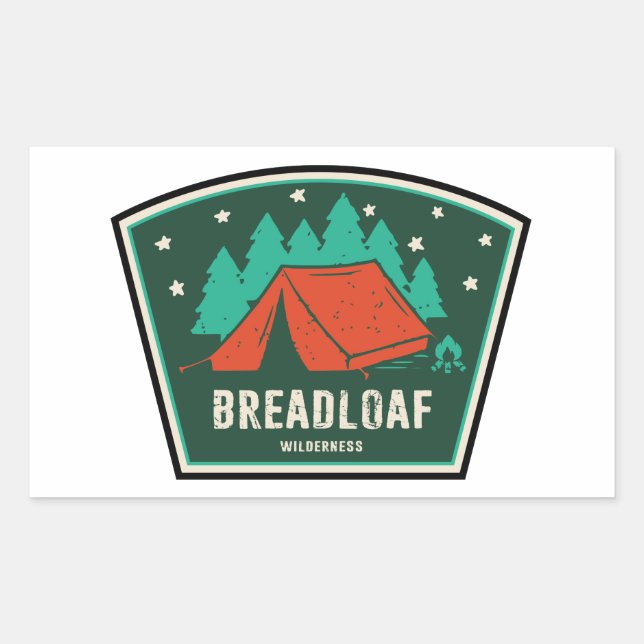 Breadloaf Wilderness Vermont Camping Rektangulärt Klistermärke (Framsida)