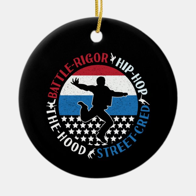 Break Dance Breakdans Hip-Skutt Boy Julgransprydnad Keramik (Framsidan)